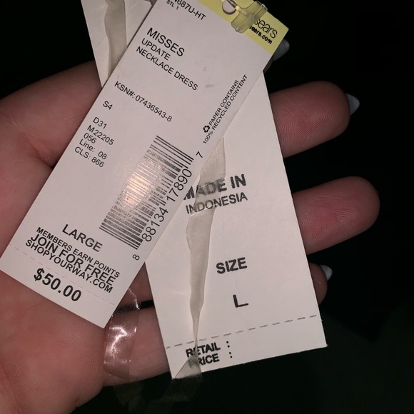 NEW! JBS Black and Floral Dress with Chain Choker - Picture 4 of 4